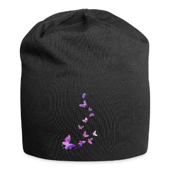 Schmetterling Schwarm Harmonie rosa - Jersey-Beanie - Schwarz - Vorne