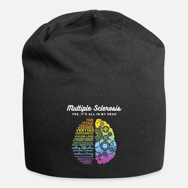 Yes It's All In My Head Multiple Sclerosis print, - Jersey Beanie - black