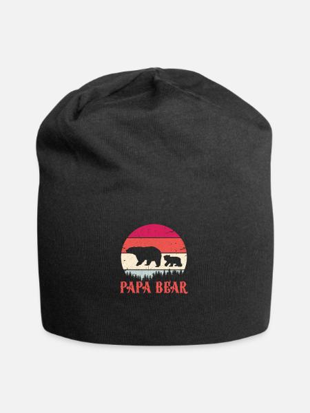 Papa Bear - Jersey-Beanie - Schwarz