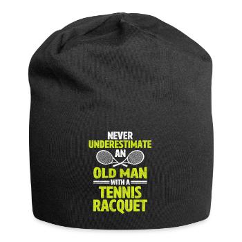 Unterschätze niemals einen alten Mann Tennis - Jersey-Beanie - Schwarz - Vorne