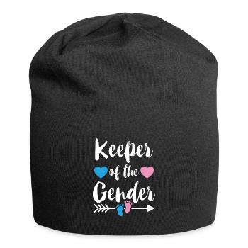 Gardien du cadeau d'annonce de bébé de genre - Bonnet en jersey - noir - Devant