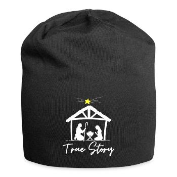 True Story Christmas Jesus Nativity print, - Bonnet en jersey - noir - Devant