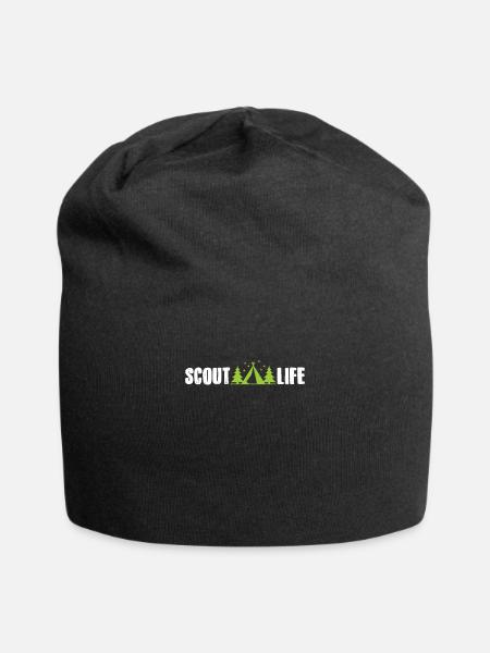 Tente de camping tente cadeau nature feu de camp - Bonnet en jersey - noir