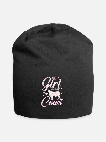 Vache fille vaches vache amoureux paysanne cadeau - Bonnet en jersey - noir