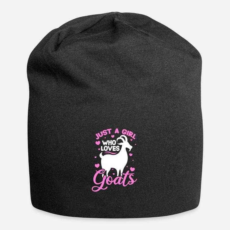 Ziege Ziegen Goat Ziegenbock Bäuerin Geschenk - Jersey-Beanie - Schwarz