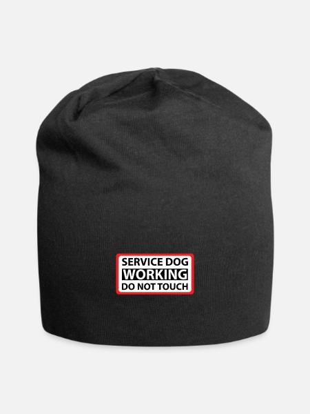 Dog Service Working Bitte nicht anfassen - Jersey-Beanie - Schwarz