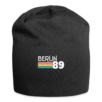 Berlin Retro Vintage 80er Mauerfall 1989 Geschenk - Jersey-Beanie - Schwarz - Vorne