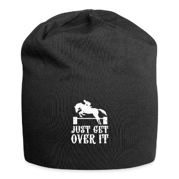 Show jumping rider riding stable horse gift - Jersey Beanie - black - Front