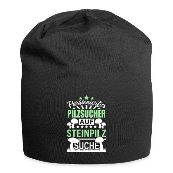 Pilzsucher Pilze Sammeln Steinpilze - Jersey-Beanie - Schwarz - Vorne