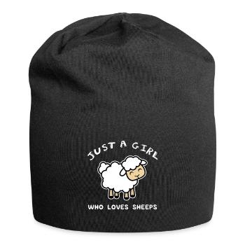Just A Girl Who Loves Sheep graphic, Sheep Tee, - Jersey Beanie - black - Front