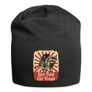 Raton laveur Raton laveur Live Fast Eat Trash Gift - Bonnet en jersey - noir - Devant