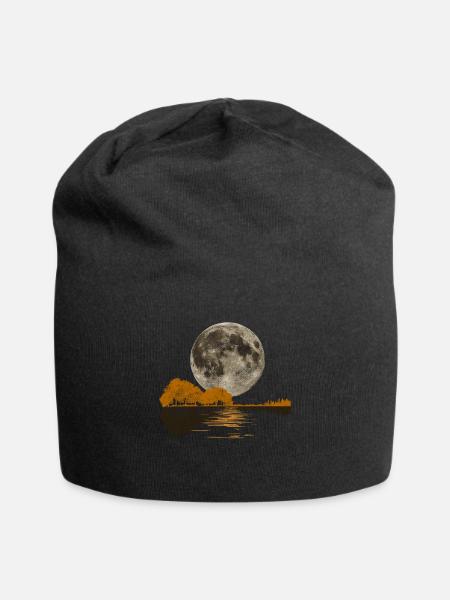 Mond See Wasser Musik Musiker Gitarre Geschenk - Jersey-Beanie - Schwarz