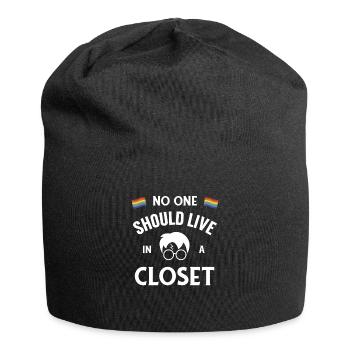 No One Should Live In A Closet Pride LGBT Gift - Jersey Beanie - black - Front
