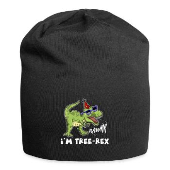 Dinosaure anniversaire Tee, 3e anniversaire impression, trois - Bonnet en jersey - noir - Devant