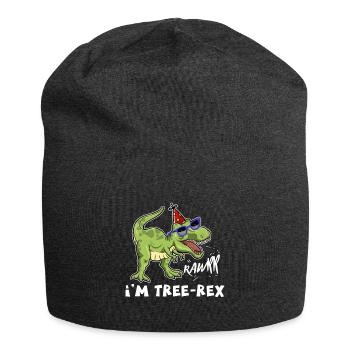 Dinosaure anniversaire Tee, 3e anniversaire impression, trois - Bonnet en jersey - charbon - Devant