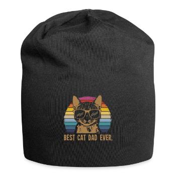 Best Dad Dad Dad Cat Cats Kitten Gift - Jersey Beanie - black - Front