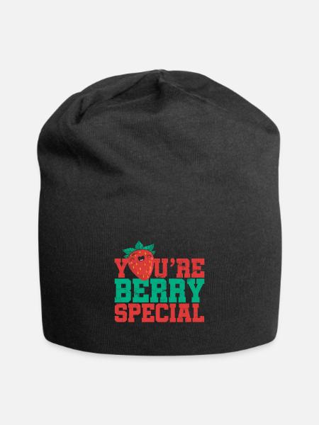 Berry Special Wortspiel Englisch Erdbeere - Jersey-Beanie - Schwarz