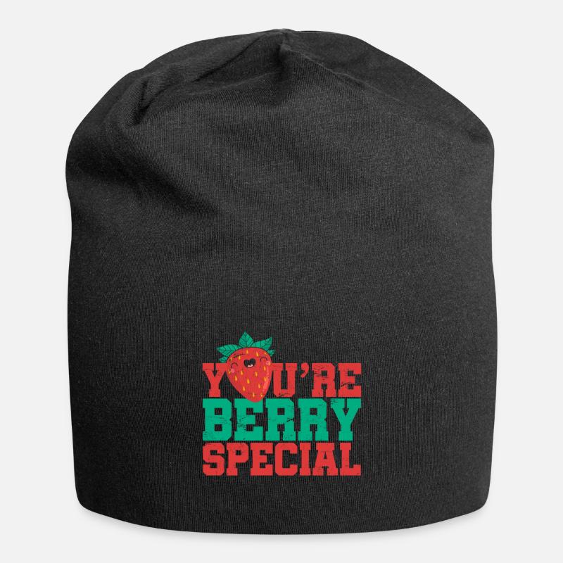 Berry Special Wortspiel Englisch Erdbeere - Jersey-Beanie - Schwarz