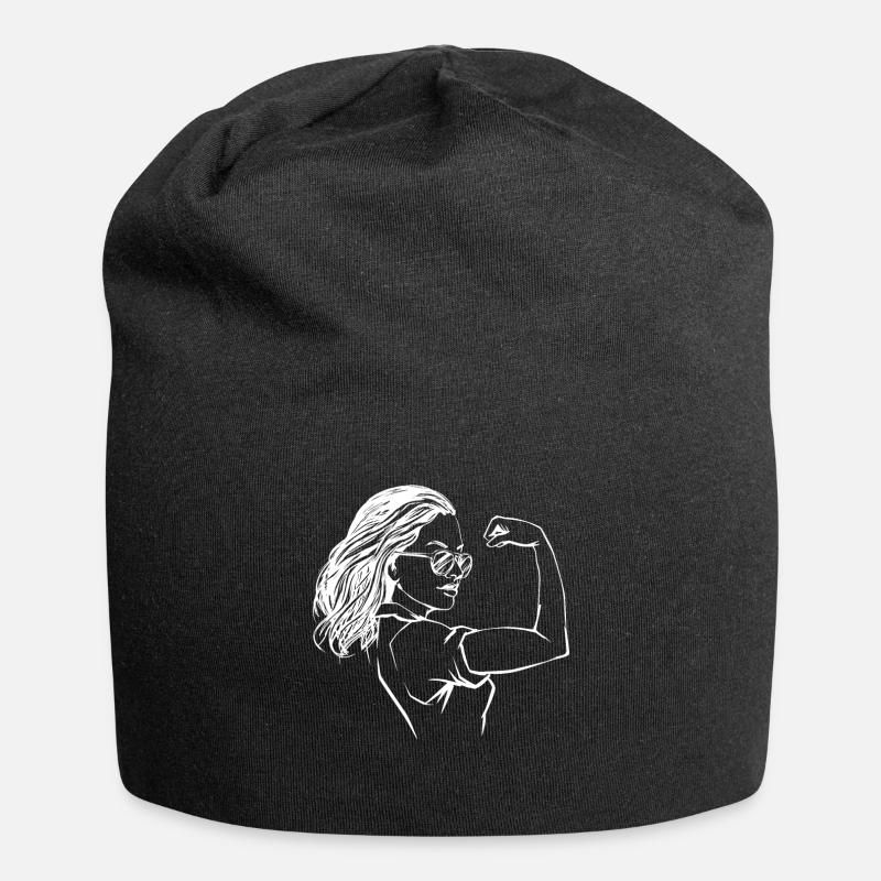 Frauenpower - Jersey-Beanie - Schwarz