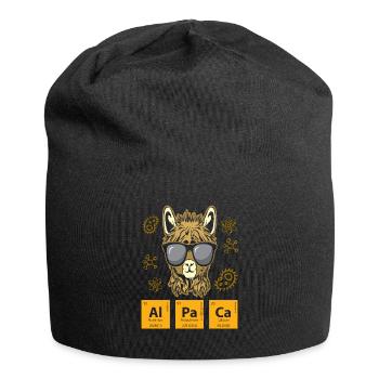 Alpaka Periodensystem Element Chemie Chemie - Jersey-Beanie - Schwarz - Vorne