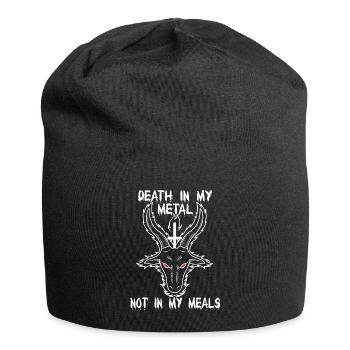 Vegan Heavy Metal Rock Musik Geschenkidee - Jersey-Beanie - Schwarz - Vorne