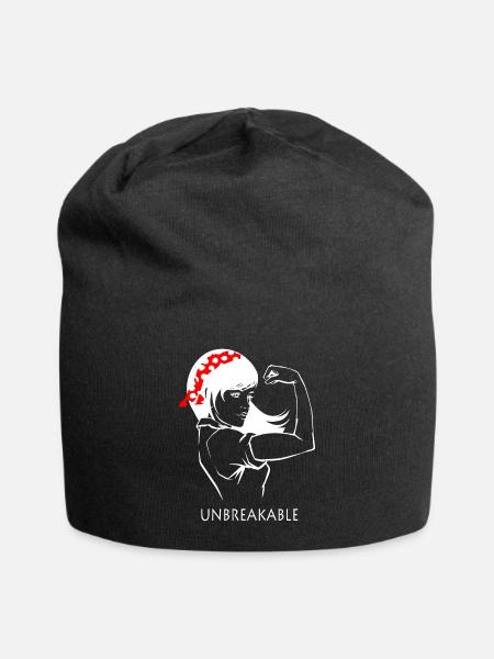 Junge Starke Frau - Jersey-Beanie - Schwarz
