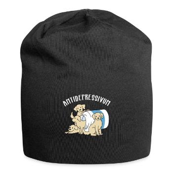 Dogs Funny Dog Antidepressant Gift - Jersey Beanie - black - Front