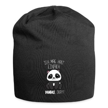 Panda Ich mag halt Pandas Lustig - Jersey-Beanie - Schwarz - Vorne