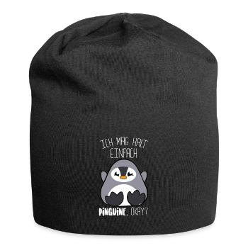 Pinguin Ich mag halt Pinguine Lustig - Jersey-Beanie - Schwarz - Vorne