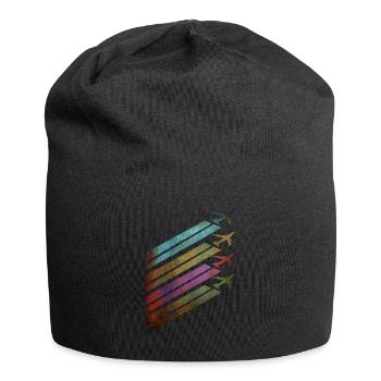 Airplanes Flugzeuge mit Kondensstreifen - Jersey-Beanie - Schwarz - Vorne