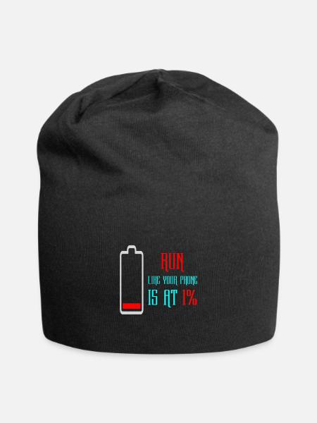 Run Like Your Phone Is At 1% - Jersey-Beanie - Schwarz