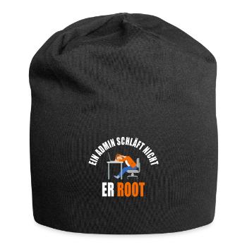 Ein Admin Schläft nicht er Root - Administrator - Jersey-Beanie - Schwarz - Vorne