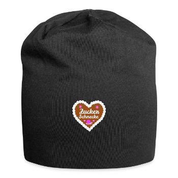 Lebkuchenherz Zuckerschnecke für Wiesn - Jersey-Beanie - Schwarz - Vorne
