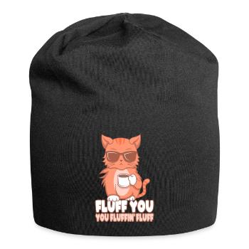 Katze, cat - Jersey-Beanie - Schwarz - Vorne
