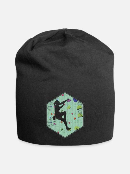 Wall Climbing Rock Climbing Indoor Action Gift - Jersey Beanie - black