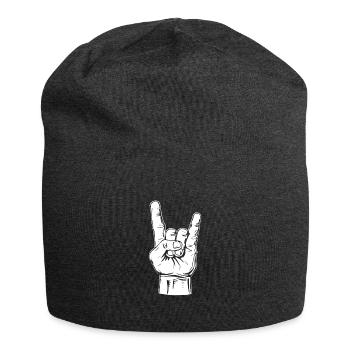 Metal Death Black french fries hand funny gift - Jersey Beanie - charcoal grey - Front