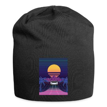 Vaporwave Vintage Sportwagen - Jersey-Beanie - Schwarz - Vorne