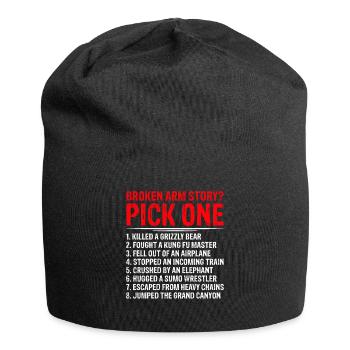 Broken Arm Story Funny - Jersey Beanie - black - Front