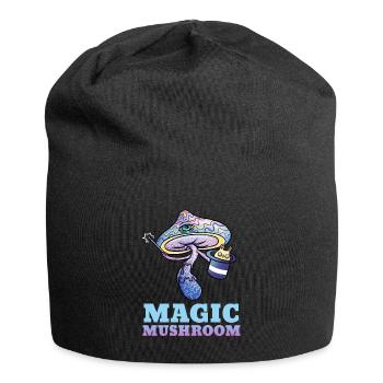 Trippy Psilocybin Toadstool Gift Psy & Goa - Jersey Beanie - black - Front