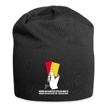 Cadeau drôle d'arbitre / arbitre de football - Bonnet en jersey - noir - Devant