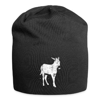 Esel Bauernhof - Jersey-Beanie - Schwarz - Vorne