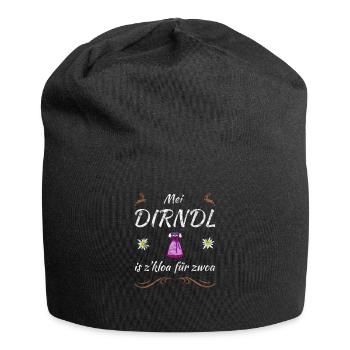 Enceinte costume Mon Dirndl est trop petit pour deux - Bonnet en jersey - noir - Devant