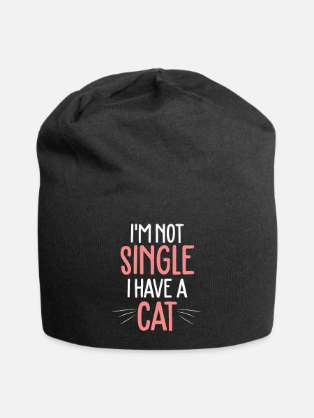 Single Katze Katzendame - Jersey-Beanie - Schwarz