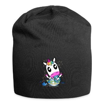 Einhorn Baby T-Shirt | Süßes Shirt mit Einhorn - Jersey-Beanie - Schwarz - Vorne