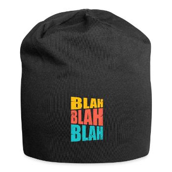 Blah Blah Blah - Jersey-Beanie - Schwarz - Vorne