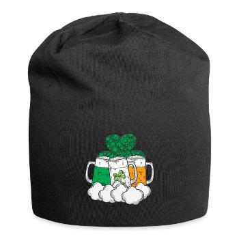 Irland Symbole Kleeblatt Bier - Jersey-Beanie - Schwarz - Vorne