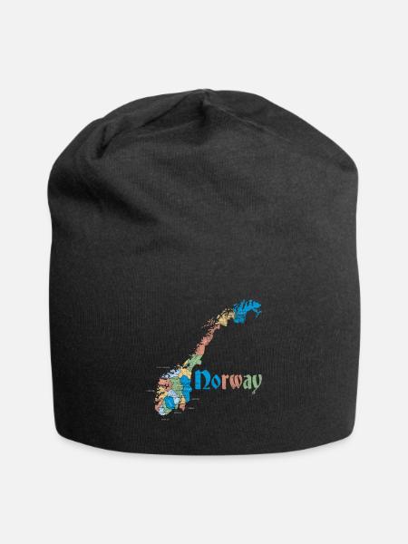 Norwegen Skandinavien - Jersey-Beanie - Schwarz