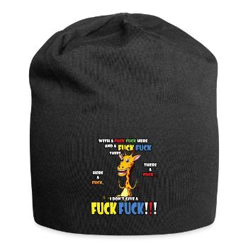 Drôle girafe avec énonciation provocante - Bonnet en jersey - noir - Devant