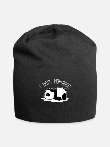 panda Tired / sleepy / lazy - Jersey Beanie - black