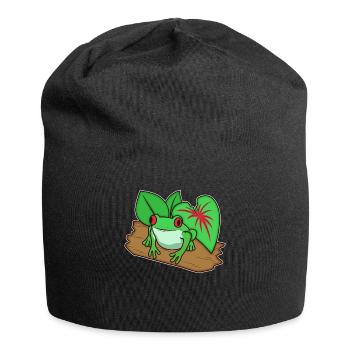 Frog Toad Animal Zoo Animal Park Jungle Gift - Jersey Beanie - black - Front